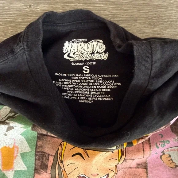 Naruto Shippuden Ichiraku Ramen Shop Black Long Sleeve Graphic Tee Men Size S - Picture 5 of 7